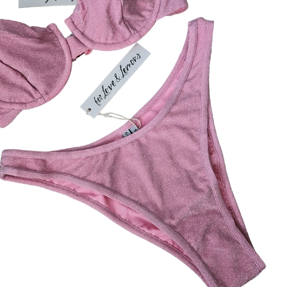 2pc For Love And Lemons Tiana Shine Bikini Top & Bottom - Picture 4 of 6